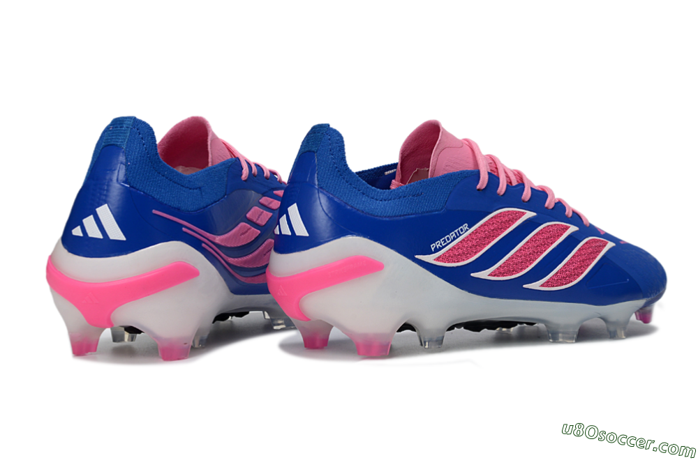 Adidas Predator 26 Elite FG Firm Ground Soccer Cleats - Blue/Electric Pink/White 6