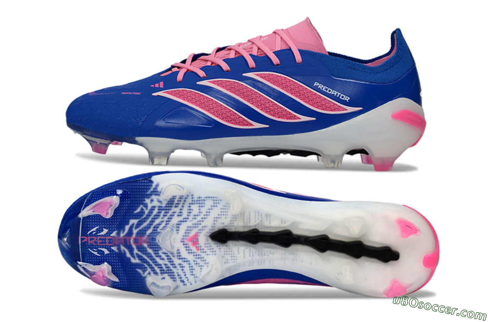 Adidas Predator 26 Elite FG Firm Ground Soccer Cleats - Blue/Electric Pink/White 0