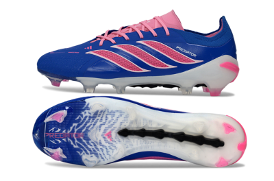 Adidas Predator 26 Elite FG Firm Ground Soccer Cleats - Blue/Electric Pink/White