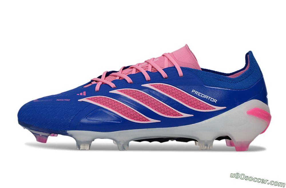 Adidas Predator 26 Elite FG Firm Ground Soccer Cleats - Blue/Electric Pink/White 2