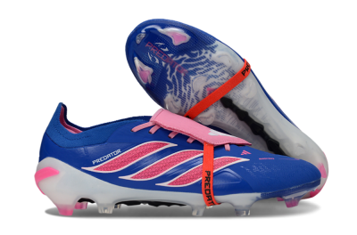 Adidas Predator 26 Elite Fold-Over Tongue FG Firm Ground Soccer Cleats - Blue/Neon Pink/White