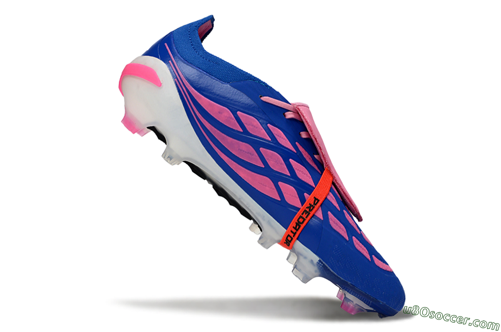Adidas Predator 26 Elite Fold-Over Tongue FG Firm Ground Soccer Cleats - Blue/Neon Pink/White 4