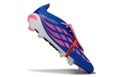Adidas Predator 26 Elite Fold-Over Tongue FG Firm Ground Soccer Cleats - Blue/Neon Pink/White