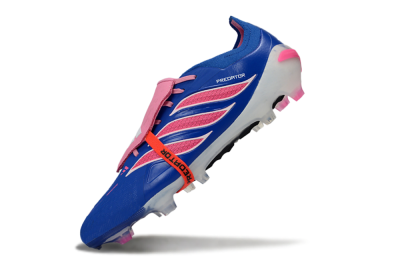 Adidas Predator 26 Elite Fold-Over Tongue FG Firm Ground Soccer Cleats - Blue/Neon Pink/White