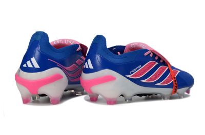 Adidas Predator 26 Elite Fold-Over Tongue FG Firm Ground Soccer Cleats - Blue/Neon Pink/White