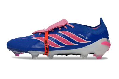 Adidas Predator 26 Elite Fold-Over Tongue FG Firm Ground Soccer Cleats - Blue/Neon Pink/White