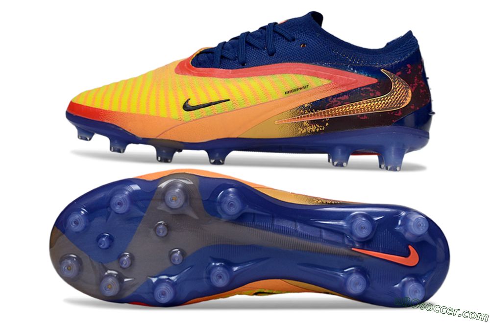 Nike Phantom 6 Low Elite AG Artificial Grass Soccer Cleats - Yellow/Navy Blue/Fiery Red 0