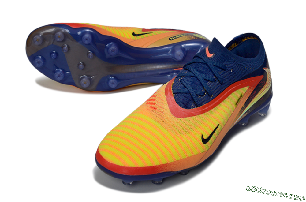 Nike Phantom 6 Low Elite AG Artificial Grass Soccer Cleats - Yellow/Navy Blue/Fiery Red 3