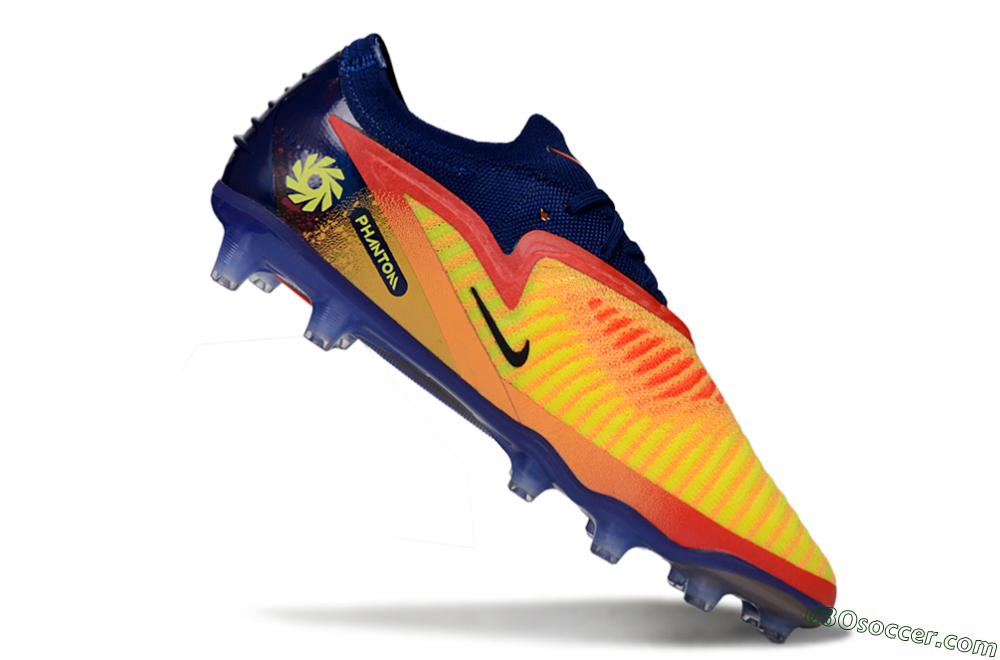 Nike Phantom 6 Low Elite AG Artificial Grass Soccer Cleats - Yellow/Navy Blue/Fiery Red 4