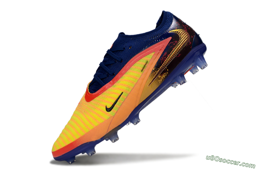 Nike Phantom 6 Low Elite AG Artificial Grass Soccer Cleats - Yellow/Navy Blue/Fiery Red 5