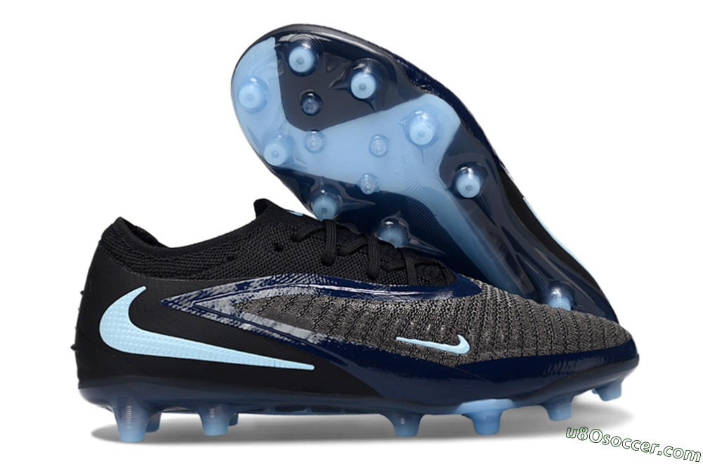Nike Phantom 6 Low Elite AG Artificial Grass Soccer Cleats - Grey/Black/Jade 1
