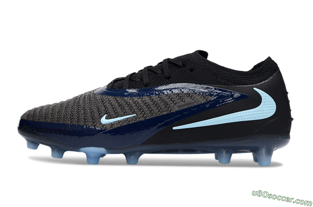 Nike Phantom 6 Low Elite AG Artificial Grass Soccer Cleats - Grey/Black/Jade 2