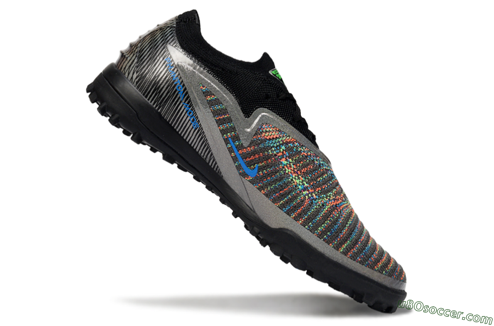 Nike Phantom 6 Low Elite TF Artificial Turf Soccer Shoes - Black/Vibrant Green/Coral Red 4