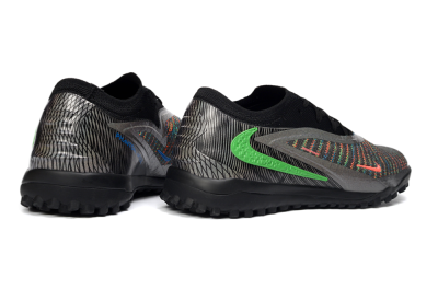 Nike Phantom 6 Low Elite TF Artificial Turf Soccer Shoes - Black/Vibrant Green/Coral Red