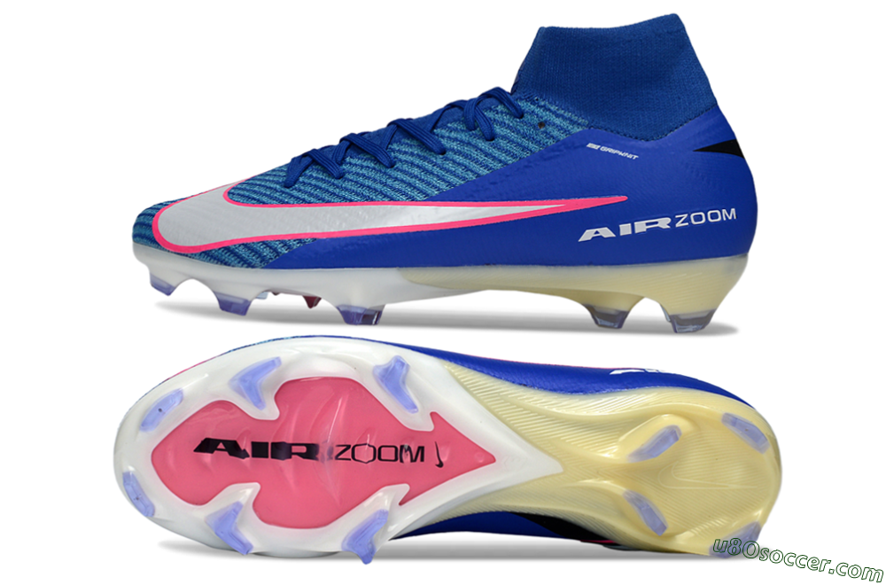 Nike Air Zoom Mercurial Superfly 10 Elite FG Firm Ground Soccer Cleats - Blue/Electric Blue/Neon Pink 0