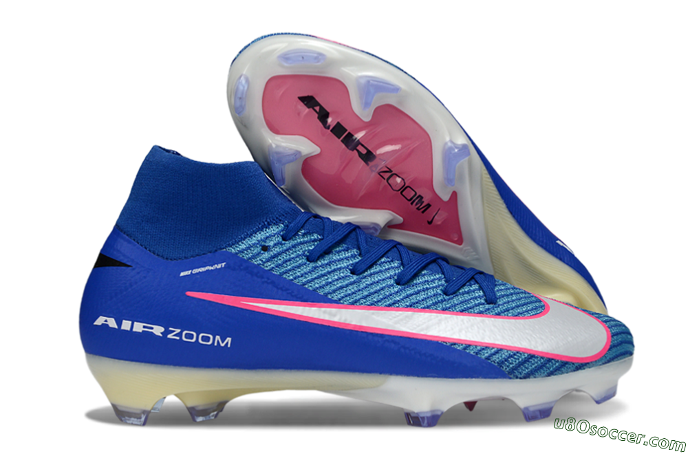Nike Air Zoom Mercurial Superfly 10 Elite FG Firm Ground Soccer Cleats - Blue/Electric Blue/Neon Pink 1