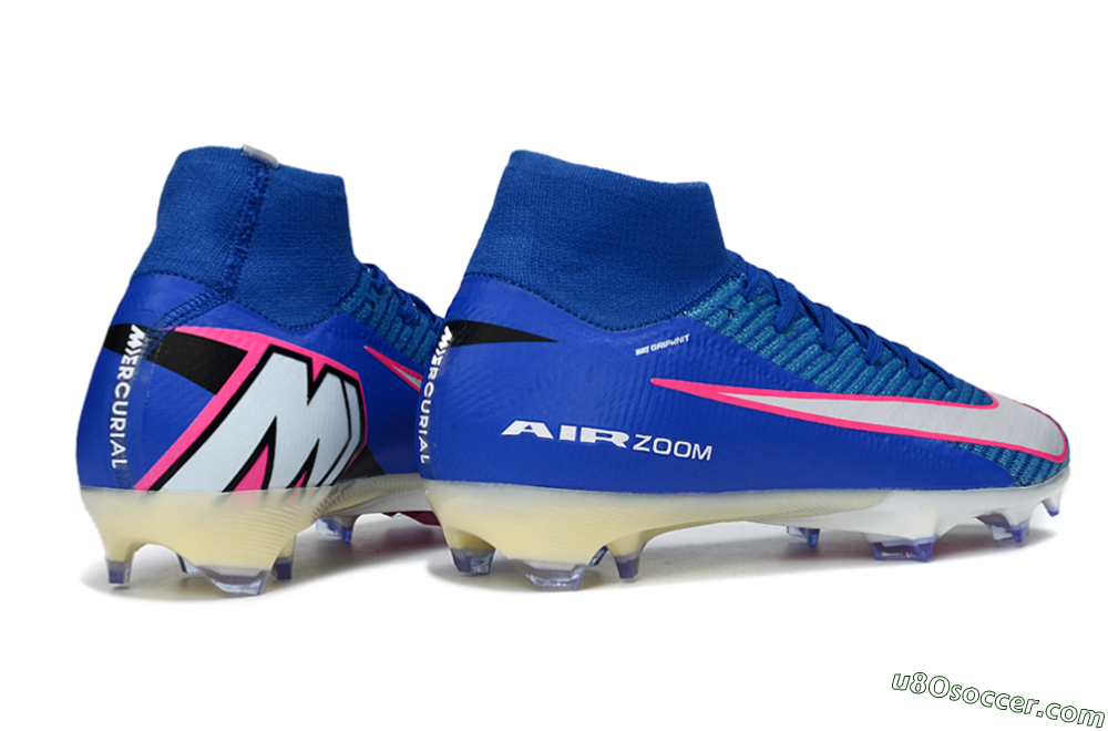 Nike Air Zoom Mercurial Superfly 10 Elite FG Firm Ground Soccer Cleats - Blue/Electric Blue/Neon Pink 6