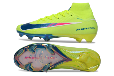Nike Air Zoom Mercurial Superfly 10 Elite FG Firm Ground Soccer Cleats - Green/Luminous Green/Blue Shift
