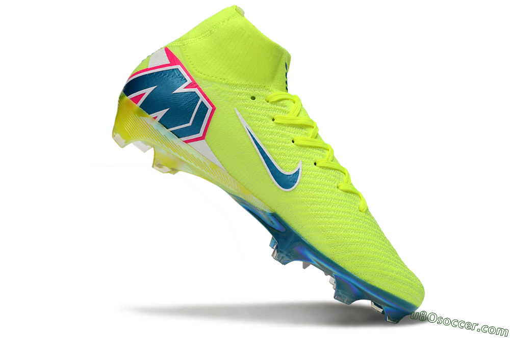 Nike Air Zoom Mercurial Superfly 10 Elite FG Firm Ground Soccer Cleats - Green/Luminous Green/Blue Shift 4