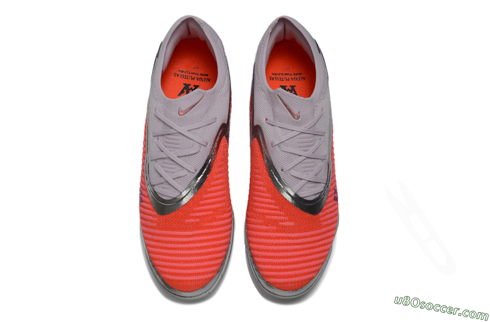 Nike Phantom 6 Low Elite TF Artificial Turf Soccer Shoes - Pink/Flamingo Pink/Steel Gray 4