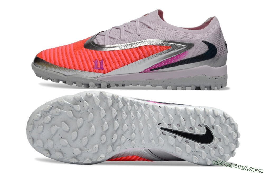 Nike Phantom 6 Low Elite TF Artificial Turf Soccer Shoes - Pink/Flamingo Pink/Steel Gray 0
