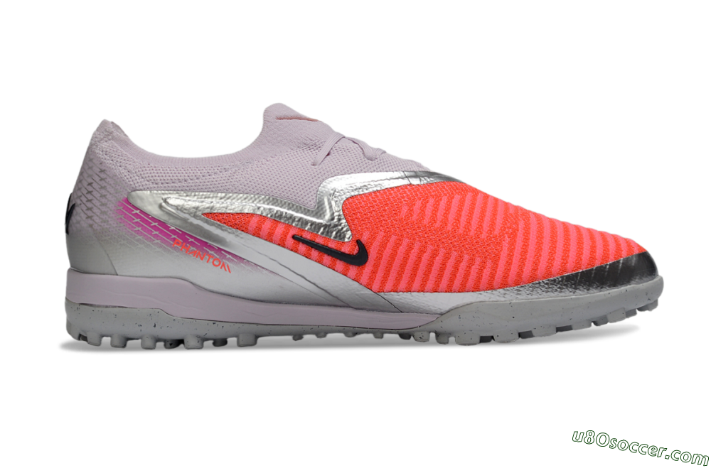 Nike Phantom 6 Low Elite TF Artificial Turf Soccer Shoes - Pink/Flamingo Pink/Steel Gray 7