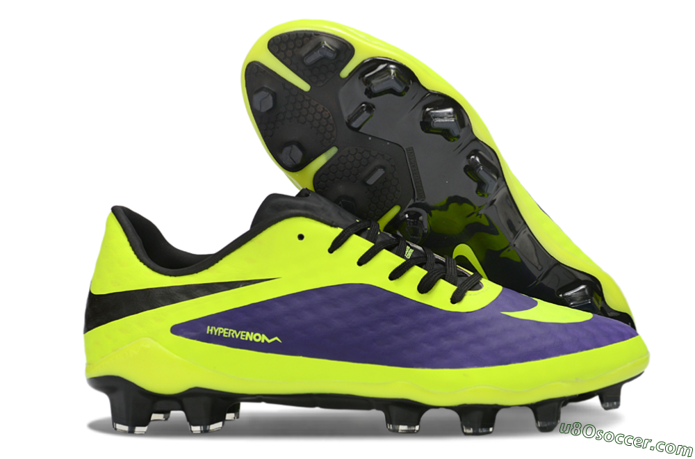 Nike Hypervenom Phantom FG Firm Ground Soccer Cleats - Yellow/Bright Yellow/Deep Purple 1
