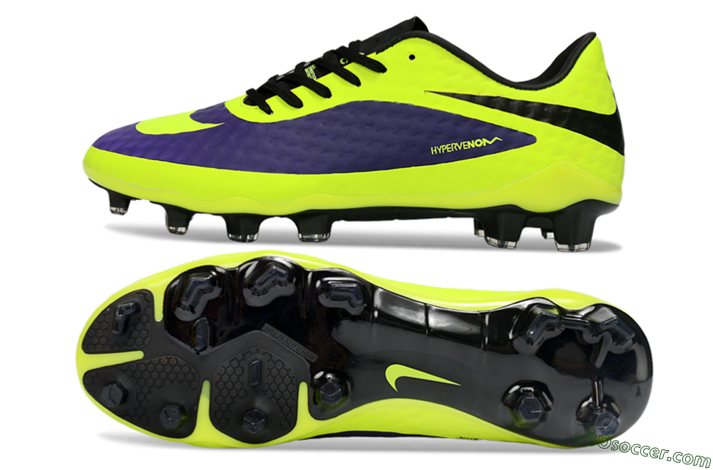 Nike Hypervenom Phantom FG Firm Ground Soccer Cleats - Yellow/Bright Yellow/Deep Purple 0