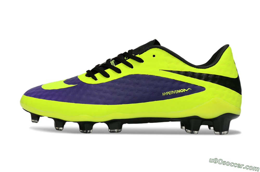 Nike Hypervenom Phantom FG Firm Ground Soccer Cleats - Yellow/Bright Yellow/Deep Purple 2