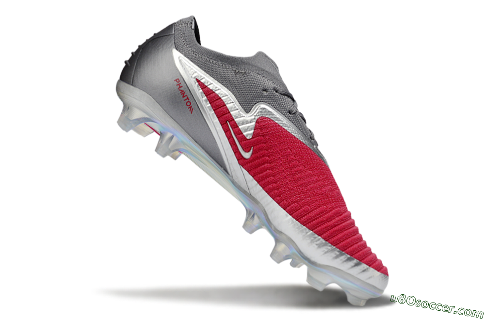 Nike Phantom 6 Low Elite FG Firm Ground Soccer Cleats - Red/Crimson Red/Steel Grey 5