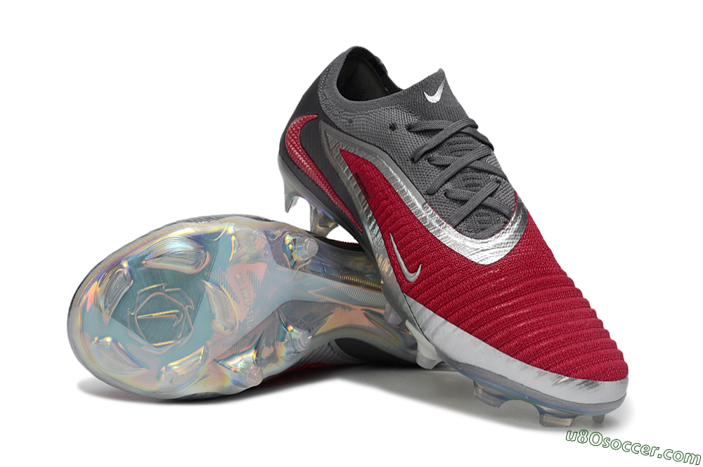 Nike Phantom 6 Low Elite FG Firm Ground Soccer Cleats - Red/Crimson Red/Steel Grey 4