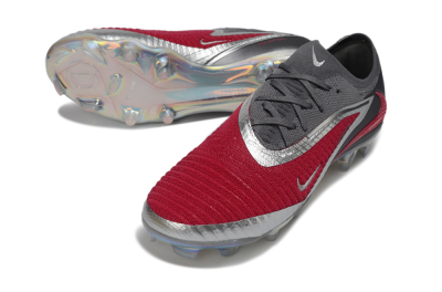 Nike Phantom 6 Low Elite FG Firm Ground Soccer Cleats - Red/Crimson Red/Steel Grey