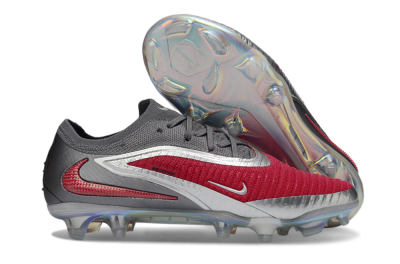 Nike Phantom 6 Low Elite FG Firm Ground Soccer Cleats - Red/Crimson Red/Steel Grey