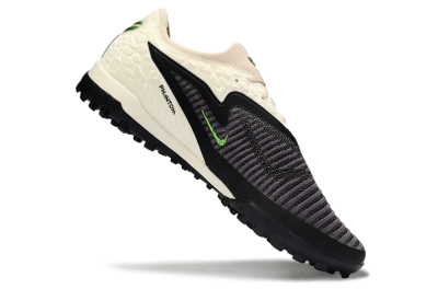 Nike Phantom 6 Low Elite TF Artificial Turf Soccer Shoes - Black/Electric Green/Neutral Beige