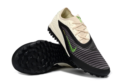 Nike Phantom 6 Low Elite TF Artificial Turf Soccer Shoes - Black/Electric Green/Neutral Beige