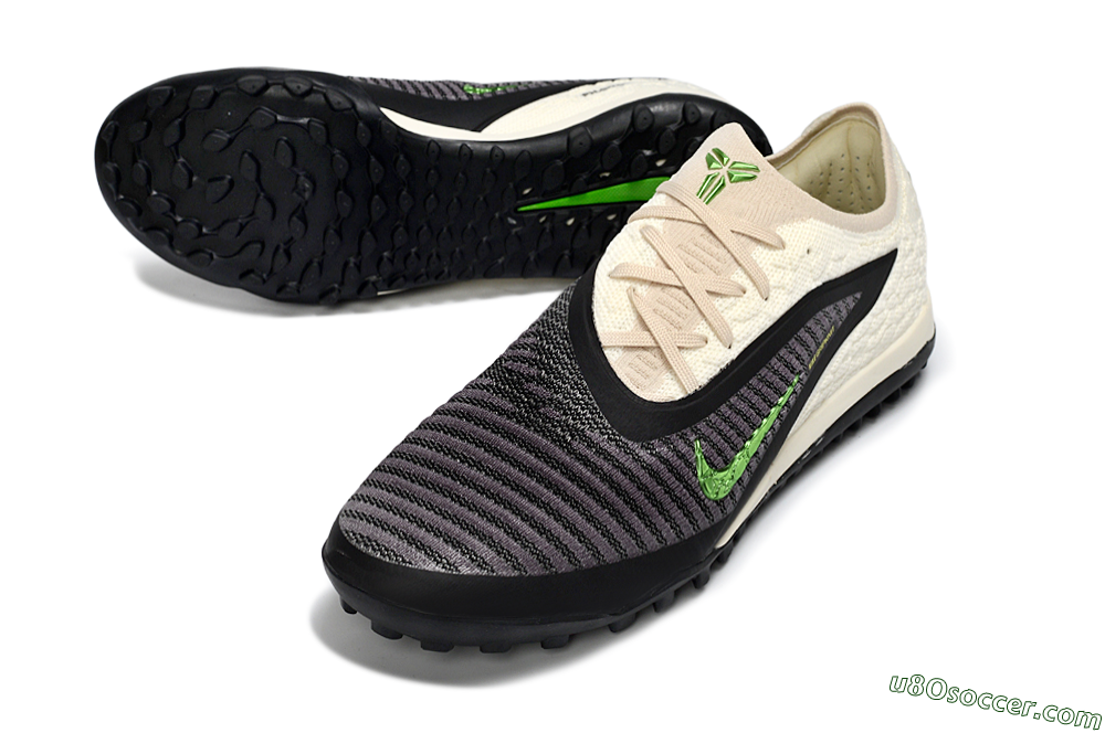 Nike Phantom 6 Low Elite TF Artificial Turf Soccer Shoes - Black/Electric Green/Neutral Beige 3