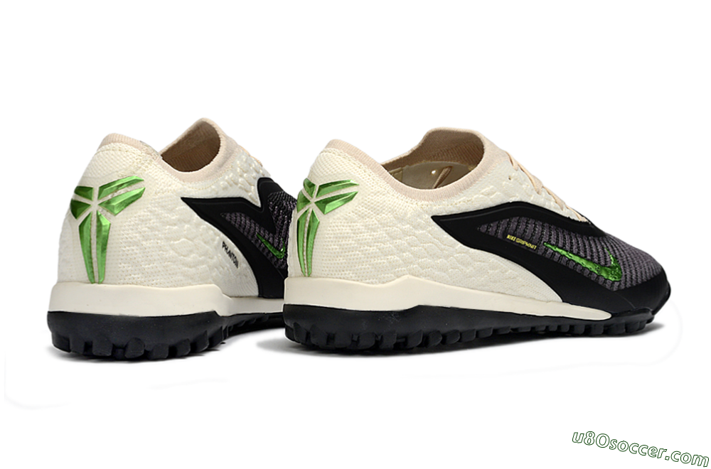 Nike Phantom 6 Low Elite TF Artificial Turf Soccer Shoes - Black/Electric Green/Neutral Beige 7