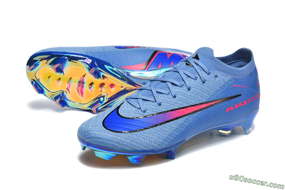 Nike Air Zoom Mercurial Vapor 16 Elite FG Firm Ground Soccer Cleats - Blue/Electric Blue/Radiant Pink 3