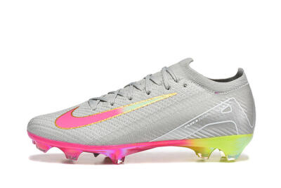 Nike Air Zoom Mercurial Vapor 16 Elite FG Firm Ground Soccer Cleats - Gray/Neon Pink/Neon Green