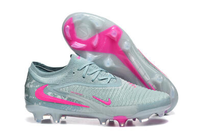 Nike Phantom 6 Low Elite FG Firm Ground Soccer Cleats - Aqua/Bright Pink/Soft Gray