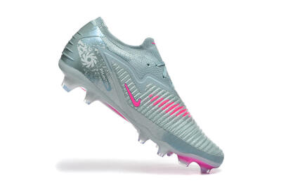 Nike Phantom 6 Low Elite FG Firm Ground Soccer Cleats - Aqua/Bright Pink/Soft Gray