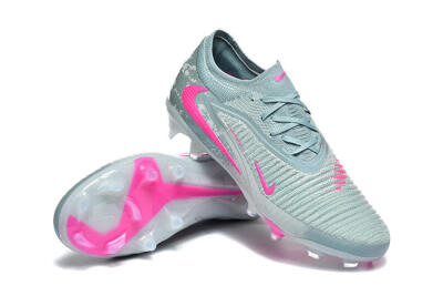Nike Phantom 6 Low Elite FG Firm Ground Soccer Cleats - Aqua/Bright Pink/Soft Gray