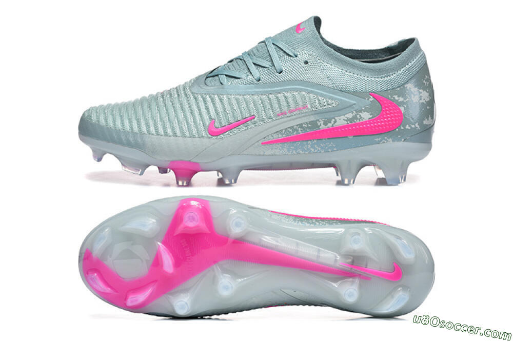 Nike Phantom 6 Low Elite FG Firm Ground Soccer Cleats - Aqua/Bright Pink/Soft Gray 0