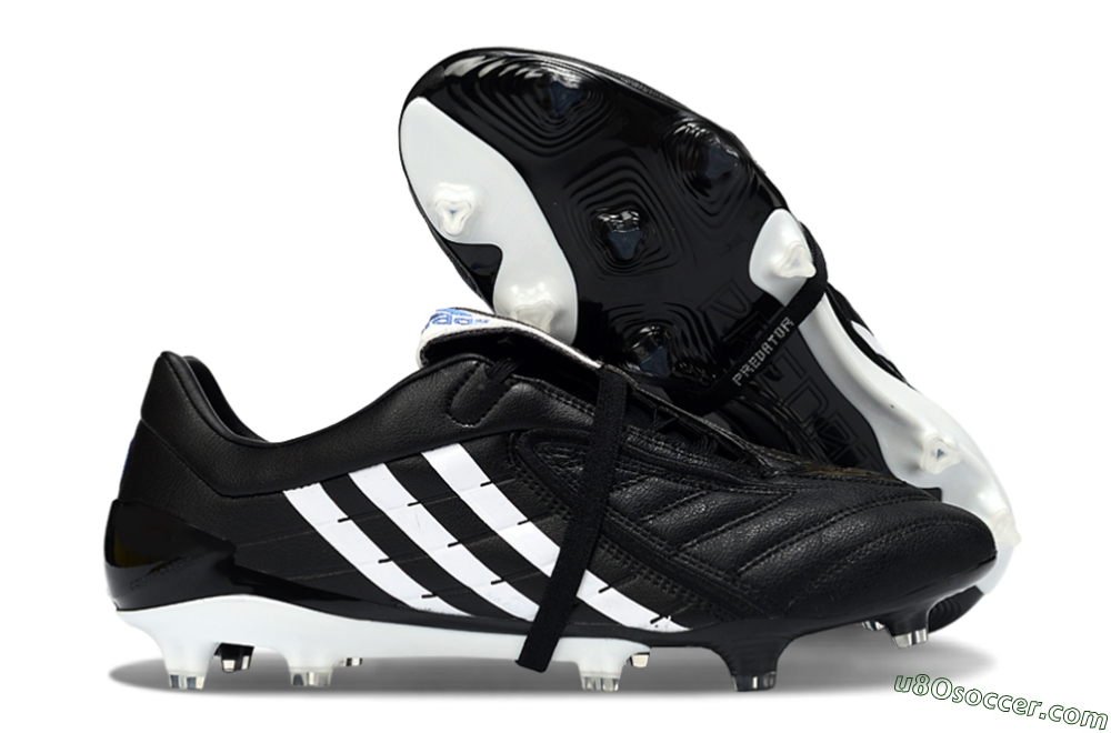 Adidas Predator Accelerator Elite Fold-Over Tongue FG Firm Ground Soccer Cleats - Black/Classic Black/White Strike 1