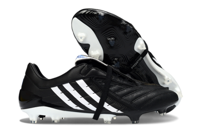 Adidas Predator Accelerator Elite Fold-Over Tongue FG Firm Ground Soccer Cleats - Black/Classic Black/White Strike