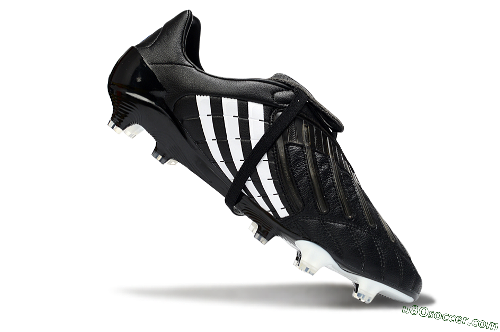Adidas Predator Accelerator Elite Fold-Over Tongue FG Firm Ground Soccer Cleats - Black/Classic Black/White Strike 4