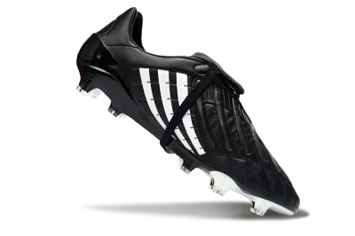Adidas Predator Accelerator Elite Fold-Over Tongue FG Firm Ground Soccer Cleats - Black/Classic Black/White Strike
