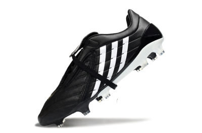 Adidas Predator Accelerator Elite Fold-Over Tongue FG Firm Ground Soccer Cleats - Black/Classic Black/White Strike