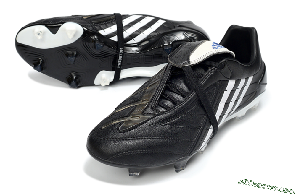 Adidas Predator Accelerator Elite Fold-Over Tongue FG Firm Ground Soccer Cleats - Black/Classic Black/White Strike 3