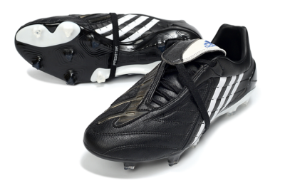 Adidas Predator Accelerator Elite Fold-Over Tongue FG Firm Ground Soccer Cleats - Black/Classic Black/White Strike
